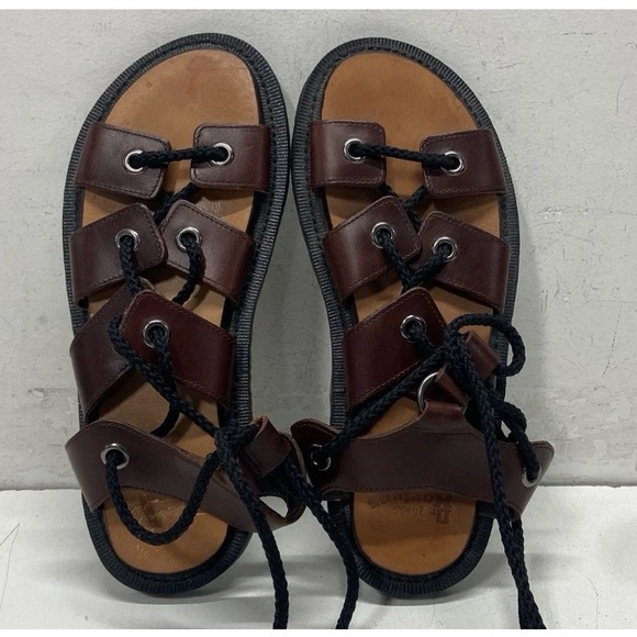 Dr. Martens Shoes - Dr. Martens Brown Leather Lace-Up Gladiator Sandals